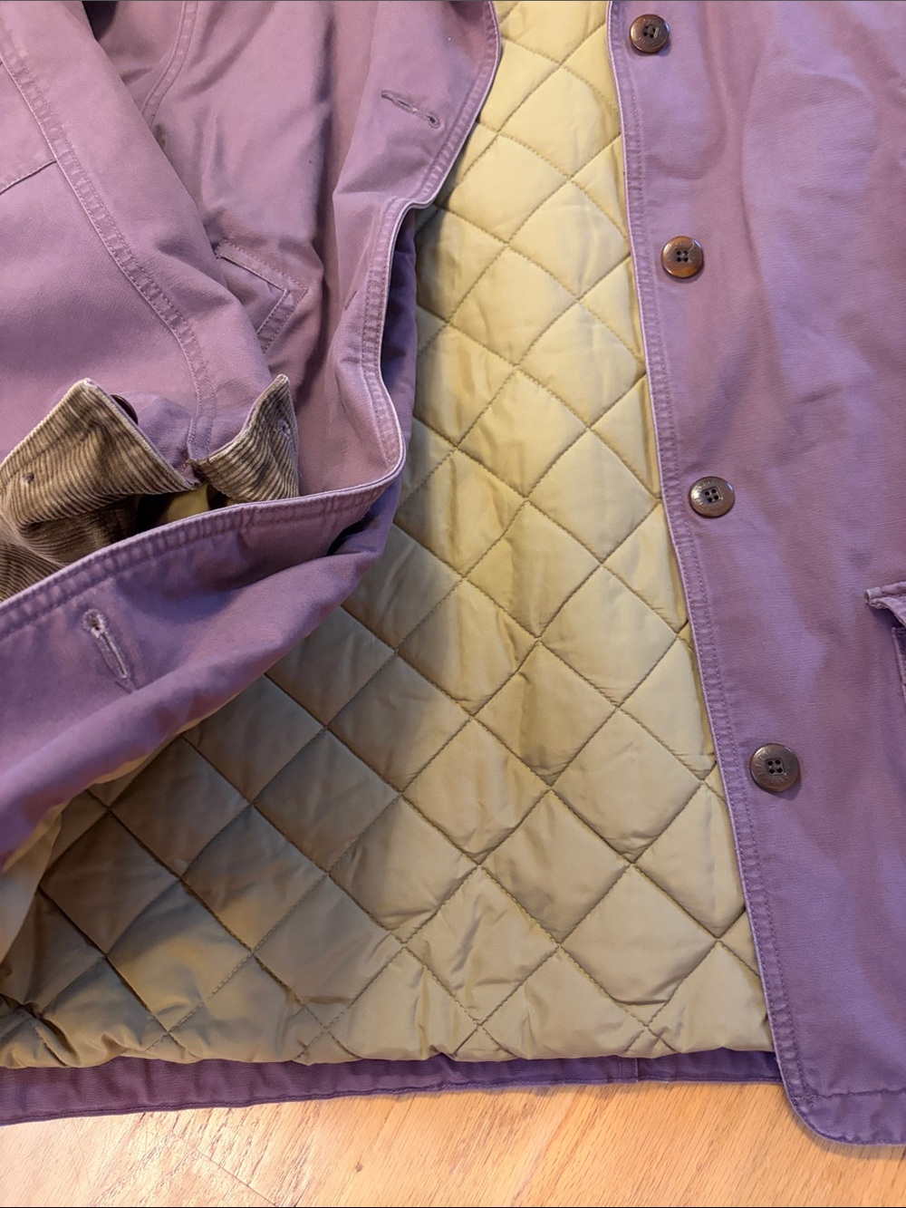 L. L. barn chore coat purple brown corduroy size XL thinsulate padded lining - Picture 5 of 8